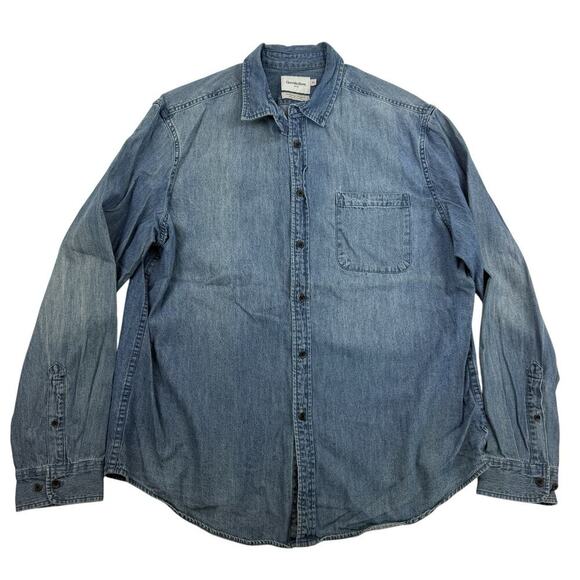 Goodfellow & Co Standard Fit Denim Long Sleeve Button Up Shirt Size XL Cotton - Picture 1 of 10